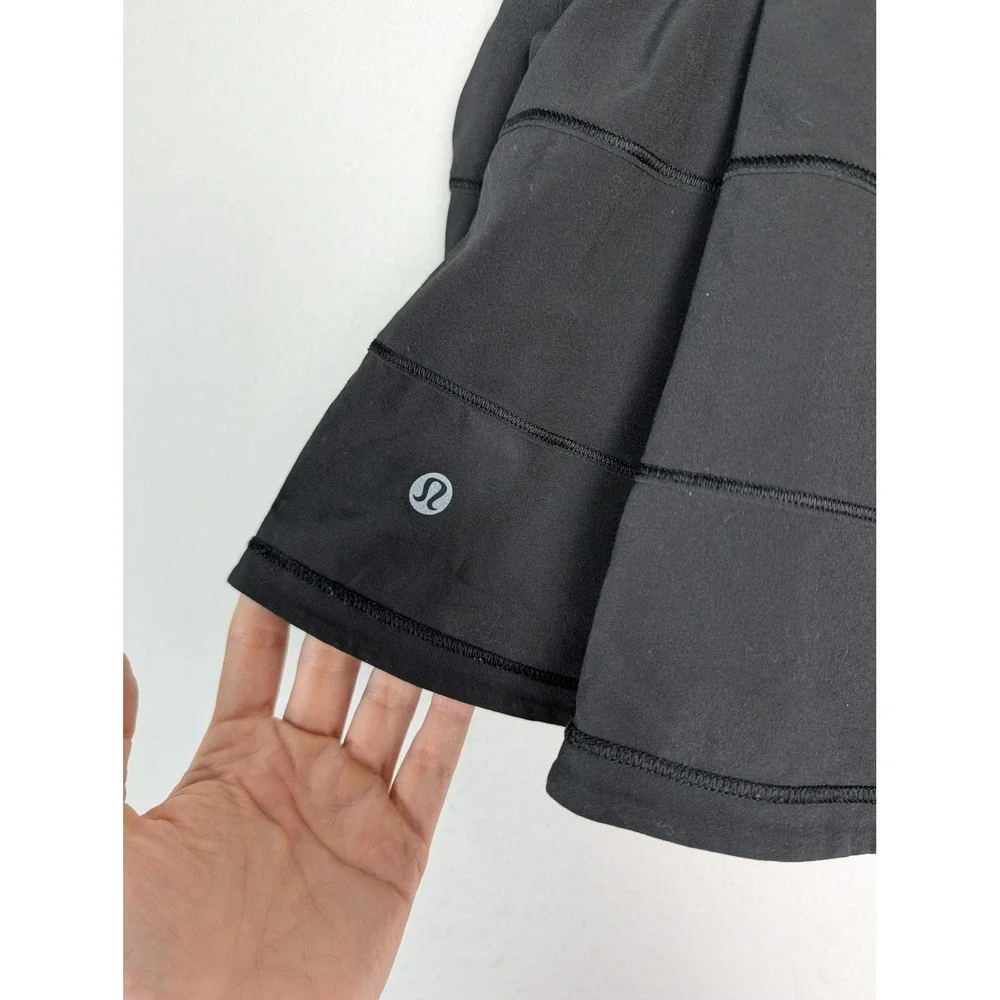 Lululemon Skort Womens 6 Black Athletic Short Pull‎ On Pockets Polyester Spandex